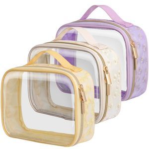 Tsa Approved Toiletry Bag - Floral Texture Lace Clear Makeup Bags, Ease Of😇